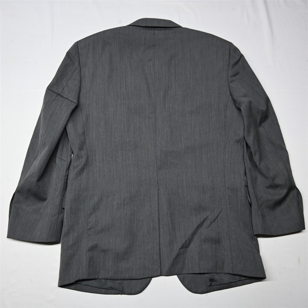 Jos A Bank 42R Gray Herringbone 100% Wool Mens Blazer Suit Jacket Sport Coat - Picture 12 of 12